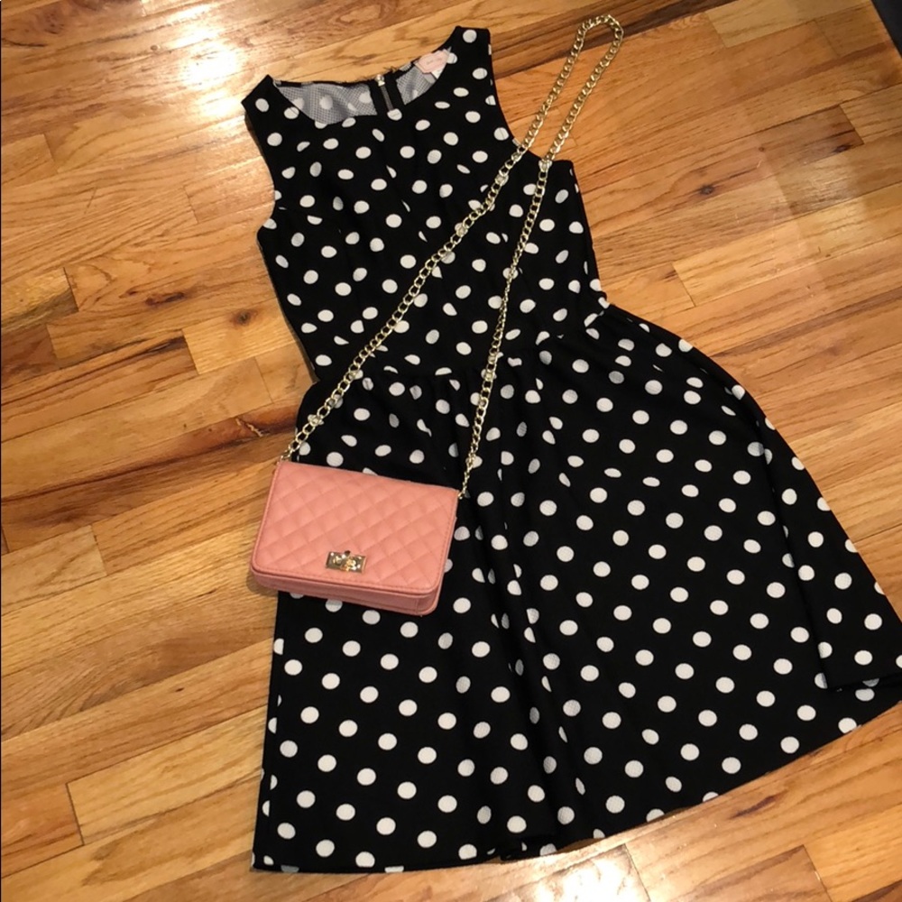 LAST CHANCE Black and white polka dot dress